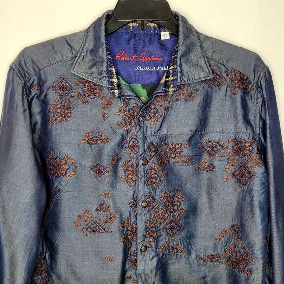 Robert Graham Limited Edition 147/270 Flip Cuff Embroidered Shirt Size XL - Picture 6 of 16